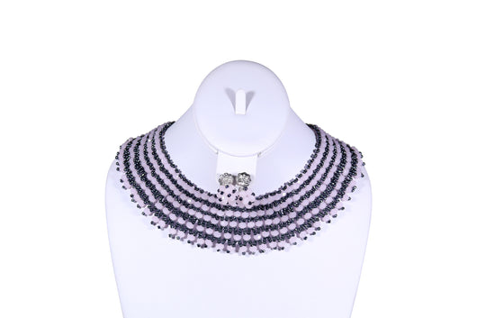 Black and Pink Strings Necklace