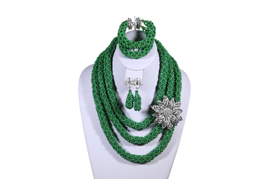 Green Rose Net Necklace