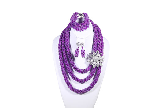 Purple Rose Net Necklace