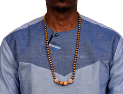 JIDE Gear African Wood Necklace Brown Terra Cotta