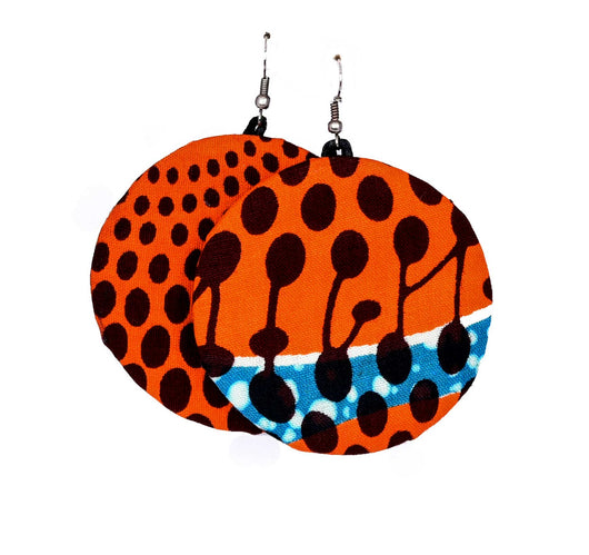 Jide gear Orange Moon Ankara Earring