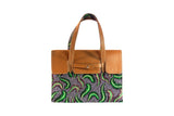 Twirl Ankara Bag Leather Flap - MORE COLORS
