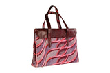 Purple Wave Ankara Leather Flap Bag