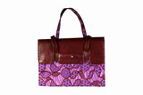 Purple Groove Ankara Leather Flap Bag