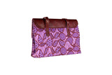 Purple Groove Ankara Leather Flap Bag