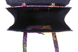 Purple Groove Ankara Leather Flap Bag