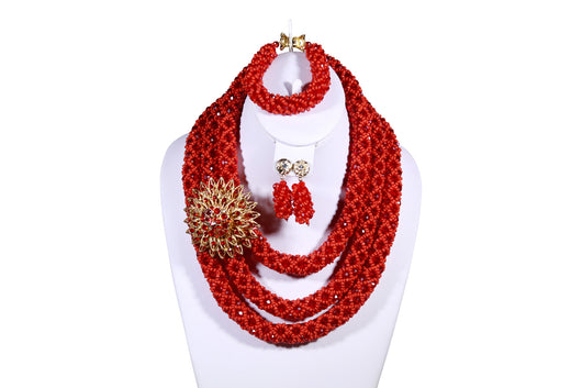 Red Rose Net Necklace