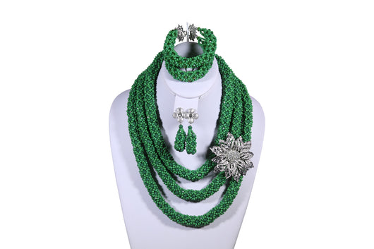 Green Rose Net Necklace