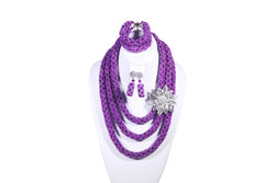 Purple Rose Net Necklace
