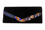 Black Wave Ankara Clutch Purse