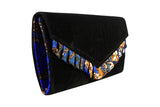 Black Wave Ankara Clutch Purse