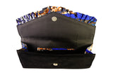Black Wave Ankara Clutch Purse
