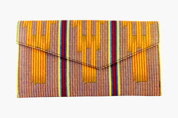 Yellow Path Kente Clutch Purse