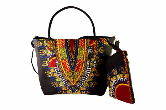 Black Angelina Dashiki Tote Bag – JIDE Gear