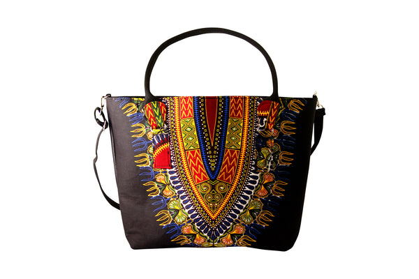 Black Angelina Dashiki Tote Bag