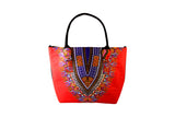 Red Angelina Dashiki Tote Bag