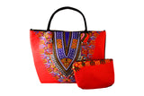 Red Angelina Dashiki Tote Bag