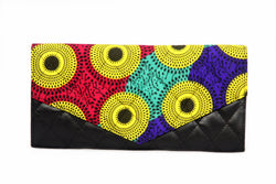 Blue Dots Ankara Clutch Purse