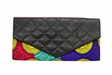 Blue Dots Ankara Clutch Purse