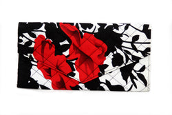 Red Floral Ankara Clutch Purse