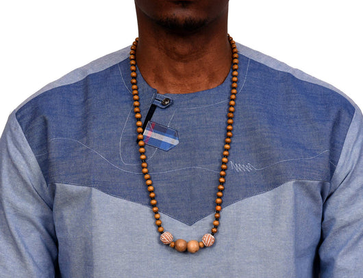 JIDE Gear African Wood Necklace Brown Terra Cotta
