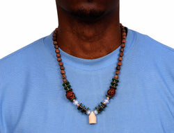African Wood Bone Necklace 