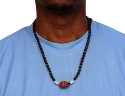 Jide Gear African Wood Necklace Flame Terra Cotta