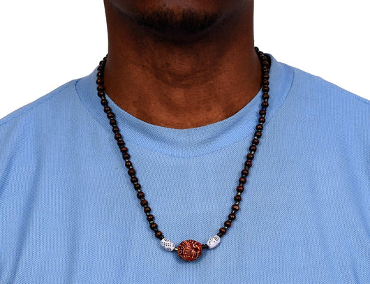 Jide Gear African Wood Necklace Flame Terra Cotta