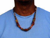 African Wood Necklace Flame
