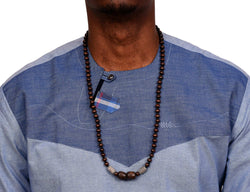 JIDE Gear African Wood Necklace Gray Terra Cotta