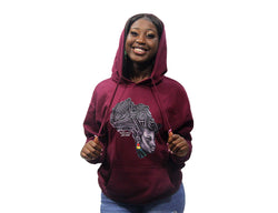 Mother Africa Hoodie Burgundy