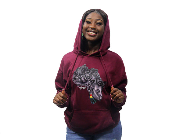 Mother Africa Hoodie Burgundy