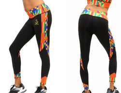 Jide-Gear-Black-Kente-Stripe-Leggings-Yoga-Pants-Front-Back