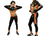 Jide-Gear-Black-Kente-Stripe-Workout-Yoga-Set-Front-Side