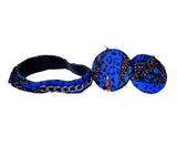 Jide Gear Blue Ankara Choker Moon Earrings