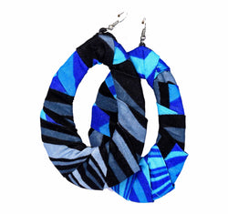 Jide Gear Blue Halo Ankara Earring
