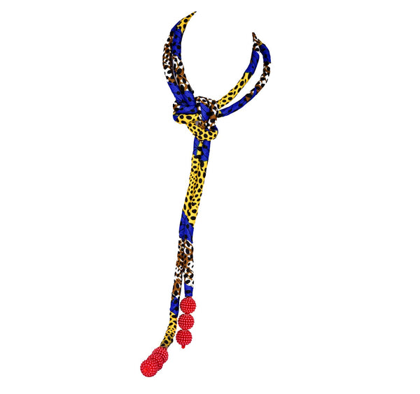 Jide Gear Blue Strand Ankara Necklace