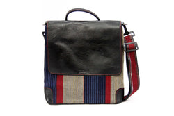 Bluegray Crossbody Aso Oke Front
