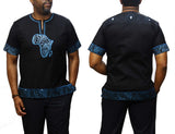 Bluegroove African Map Native Shirt Short Sleeve Black
