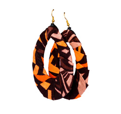 Jide Gear Brown Halo Ankara Earring