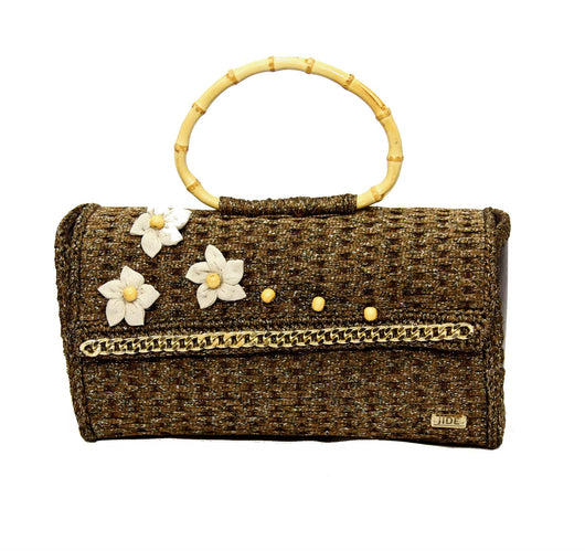 Jide Gear Brownflower Handbag Crochet Bag Front