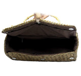 Jide Gear Brownflower Handbag Crochet Bag Inside