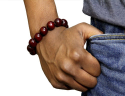 Jide Gear Burgundy Wood Bracelet Front