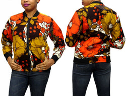 Floralbrown Ankara Women's Bomber Jacket