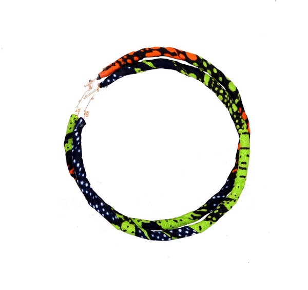 Jide Gear Greensplash Loop Ankara Earring