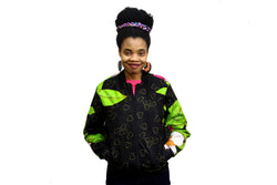 Jide Gear Heartfloral Ankara Female Bomber Jacket Front