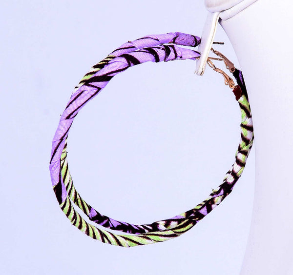 Jide Gear Lilac Loop Ankara Earring