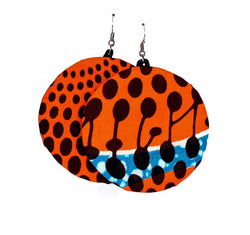 Jide gear Orange Moon Ankara Earring