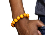 Jide Gear Orange Wood Bracelet Front