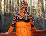 Jide Gear Orangefloral Batik Women's Winter Jacket Forest Back